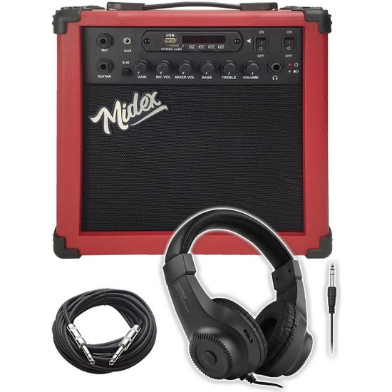 Midex MGA25RDHD Elektro Gitar Amfisi 25 Watt USB Bluetooth Fiyatı