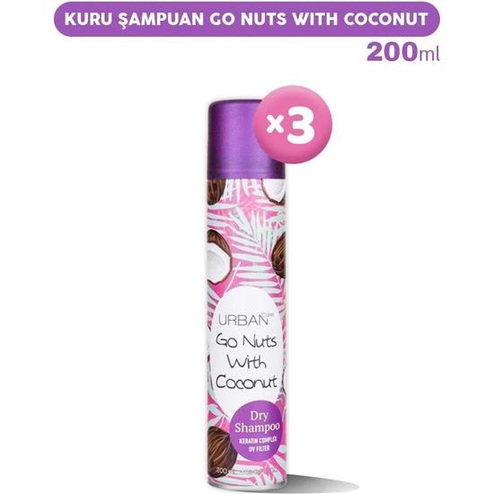 Urban Care Kuru Şampuan Go Nuts With Coconut 200 Ml X 3