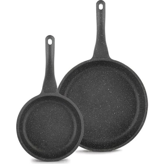 Eda Focus Döküm Granit Tava Seti 2 Parça 20 cm ve 28 cm Çizilmez Yapışmaz Özellikte