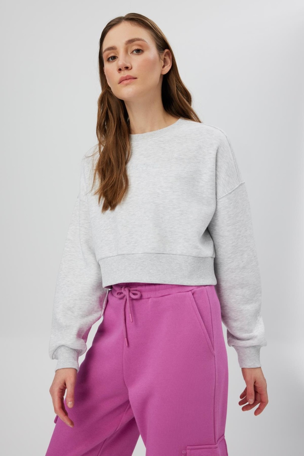 Babokah Nakışlı Crop Sweatshirt