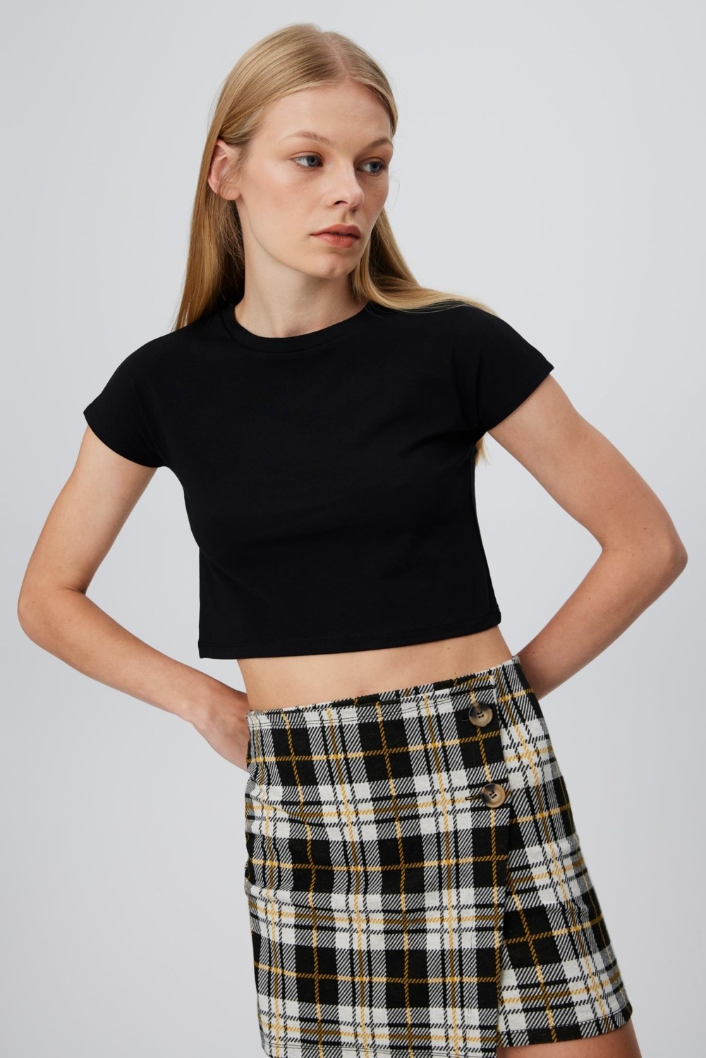Babokah Kısa Kol Crop T-Shırt görsel 6