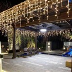 Kuzey 4 Metre Gün Işığı Saçak Perde LED Işık 16 Dallı 70 cm 50 cm 35 cm Dir Eklemeli Perde Işık Saçak LED