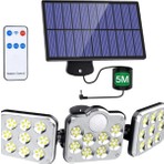 Gaman JD-2858 138 LEDLİ Solar Lamba 5 Metre Kablolu Beyaz Renkli Güneş Enerjili Sensörlü