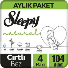 Sleepy Natural Cırtlı Bebek Bezi Fırsat Paketi 4 Numara 7-14 Kg 104 Adet
