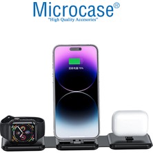 Microcase Iphone-Apple Watch-Airpods Için 3in1 Katlanabilir Kablosuz Şarj Standı - AL3651