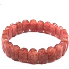 Maranki Çilek Kuvars Bileklik Kare