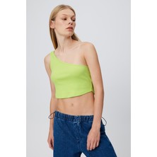 Babokah Asimetrik Tek Omuz Crop