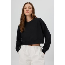Babokah Nakışlı Crop Sweatshirt