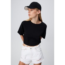 Babokah Kol Ucu Katlamalı Crop T-Shırt