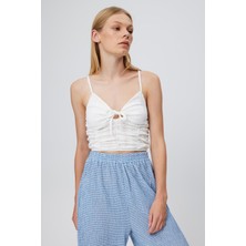 Babokah Dantel Ön Bağcıklı Askılı Crop