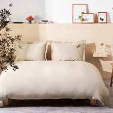 Karaca Home Doğasever Olive Doğadan Renkler Nakışlı Nevresim Takımı Çift Kişilik Haki