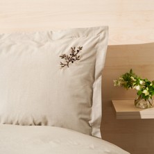 Karaca Home Doğasever Olive Doğadan Renkler Nakışlı Nevresim Takımı Çift Kişilik Haki