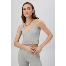 Babokah Göğüs Kuplu Askılı Crop