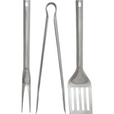 Binbir Reyon Çelik 3 Parça Mangal Aksesuar Seti Ikea Maşa Spatula Çatal 39CM AF040