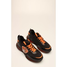 Rovigo  Es Siyah-Turuncu Taşlı Streç Kadın Spor