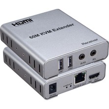 Apronx APX-USB60M CAT5E/CAT6 60M USB Fullhd 1080P 3D Kvm HDMI Extender HDMI Menzil Genişletici Uzatıcı Arttırıcı