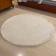 Eko Halı Motto Mot Beyaz Yuvarlak Halı 120 x 120 cm