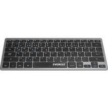 Everest KB-BT80 Bluetooth+2.4ghz Ultra Ince Mac/win/android/ıos Bluetooth Türkçeq Klavye Çoklu Cihaz