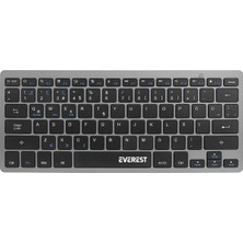 Everest KB-BT80 Bluetooth+2.4ghz Ultra Ince Mac/win/android/ıos Bluetooth Türkçeq Klavye Çoklu Cihaz