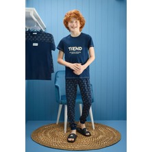 Erkek Çocuk Kısa Kol Lacivert Pijama Takımı 8C5T3N6