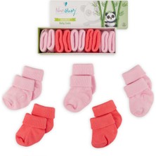 Novibaby 5'li Bambu Yenidoğan Bebek Çorap I Rose I 0-6 Ay