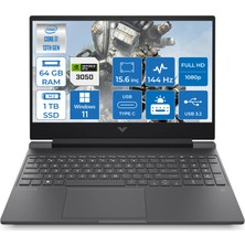 HP Victus 15-FA1028NT Intel Core i7 13700H 64GB 1TB SSD 6GB RTX3050 Windows 11 Pro 15.6" FHD 144Hz Taşınabilir Bilgisayar 7N9V0EA015