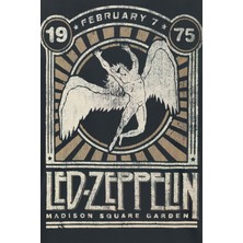 Trend Poster LED Zeppelin 1975 Rock Albüm Tablosu Retro Ahşap Poster