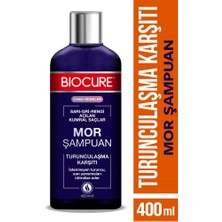 Biocure 400 ml Parabensiz Mor Şampuan Dökülme Karşıtı Etkisiyle Sarı-Gri-Rengi Açılan Kumral Saçlar İçin