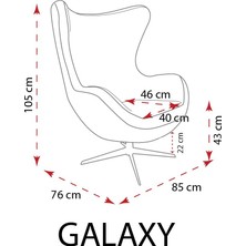 Resmet Reconcept Galaxy Metal Krom Kaplama Ayaklı Döner Berjer Koltuk Metal Ayaklı