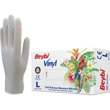 Beybi Pudrasız Vinil Eldiven L Beden Beyaz 100'lü