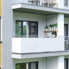 Tentecim Pergola Gölgelendirme 4 Metre x 65 Cm Beyaz Renk Balkon Demiri Branda Balkon Koruyucu