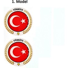 BS.Elektronik Plaka Damla Sticker Etiket Pulu Türkiye Ay Yıldız Suya Güneşe Dayanaklı