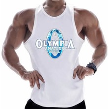 Amor Man Özel Tasarım Olympıa Baskılı %100 Pamuk Ter Tutmayan Kolsuz Gym Erkek T-Shırt