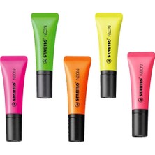 Stabilo Neon Fosforlu - Sarı + Yeşil + Lila + Turuncu + Pembe