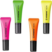 Stabilo Neon Fosforlu - Sarı + Yeşil + Lila + Turuncu