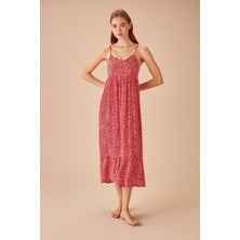 Lora Desenli Plaj Elbisesi