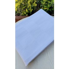 Tekstilci Otel Pikesi Çift Kişilik Kendinden Desenli Beyaz Pike   Pamuk 200 x 235 cm