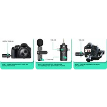 Daytona K9 Wireless 3IN1 (Kablosuz Mikrofon) Type-C - Lightning -3,5mm Jak Çiftli Yaka Mikrofonu
