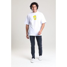 EM Brothers Baskılı Oversize T-Shirt Beyaz