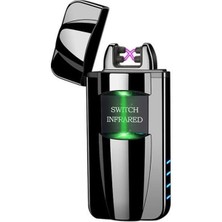 Sensörlü Alevsiz USB Şarjlı Tesla Çakmak Siyah