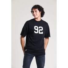 EM Brothers Siyah Baskılı Oversize T-Shirt