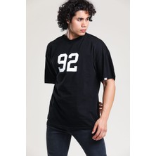 EM Brothers Siyah Baskılı Oversize T-Shirt