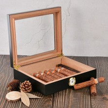 Falconetti Siyah Camlı Kısa Humidor Puro Kutusu RC06SY