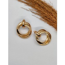 Sapphire Store Gold Renk 2 Halka Küpe