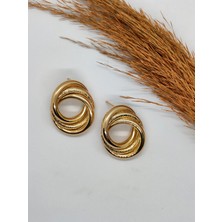 Sapphire Store Gold Renk 3'lü Sarmal Küpe