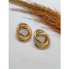 Sapphire Store Gold Renk 3'lü Sarmal Küpe