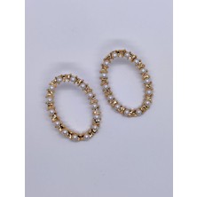 Sapphire Store Gold Renk İncili Oval Küpe