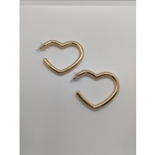 Sapphire Store Gold Renk Kalp Küpe