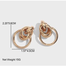 Sapphire Store Gold Renk Sarmal Halka Küpe Orta