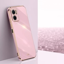 Case 4U Xiaomi Redmi Note 11E Kılıf Kamera Korumalı Parlak Gold Kenarlı Yumuşak Silikon Kapak Bark Lila